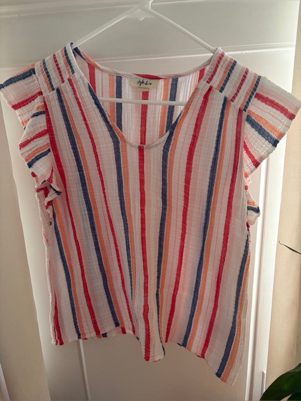 Style & Co Striped Blouse Size L